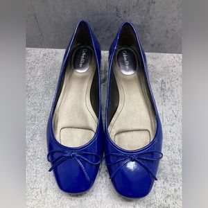 Patent leather work flat shoes